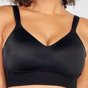 Rhonda Shear Bra Size L Large Black Molded Cup  with Mesh Back 0021 Brand New